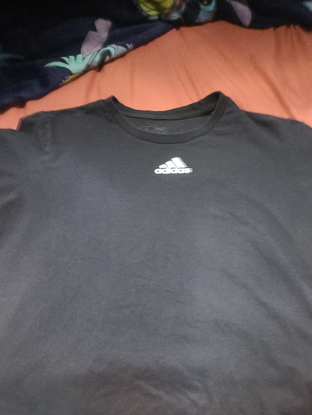 adidas Black Short Sleeve Tee with White Logo